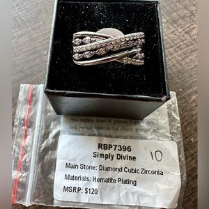 Bomb Party Simply Devine Hematite Plated Size 10 Ring